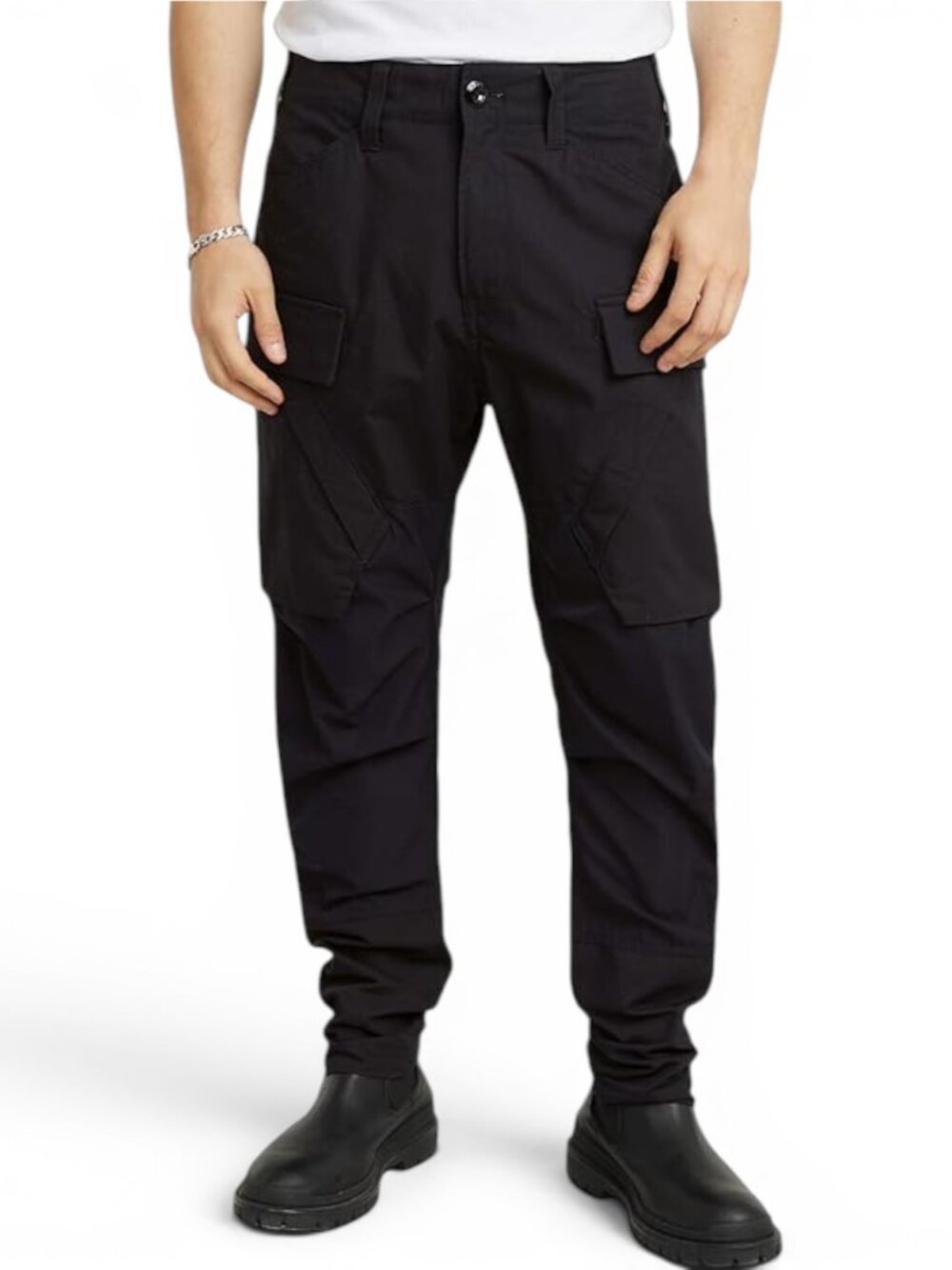 G-Star Mens 3D Cargo Pants 3.0 Size 34x32 Black Hammer Ripstop Tapered Moto NWT